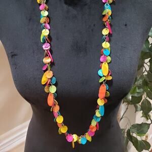You & I Womens Fashion Multi Color Samburu Shell Teardrop Necklace with Earrings